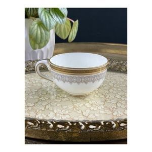 Vintage Cauldon Teacup Greek Key Ornate Gold White Replacement MCM Mid Century